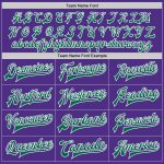 Personalized Purple Kelly Green-White Bomber Full-Snap Varsity Letterman Jacket Team Custom Name and Number