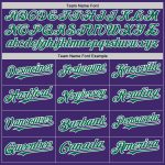 Personalized Purple Kelly Green-White Line Authentic Baseball Jersey Team Custom Name and Number