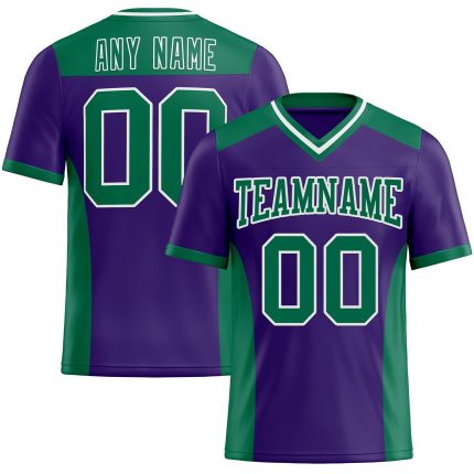 Personalized Purple Kelly Green-White Mesh Authentic Football Jersey