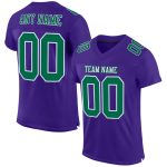 Personalized Purple Kelly Green-White Mesh Authentic Football Jersey Team Custom Name and Number