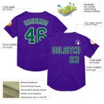 Personalized Purple Kelly Green-White Mesh Authentic Throwback Baseball Jersey