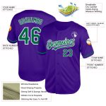 Personalized Purple Kelly Green-White Mesh Authentic Throwback Baseball Jersey Team Custom Name and Number