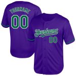 Personalized Purple Kelly Green-White Mesh Authentic Throwback Baseball Jersey Team Custom Name and Number