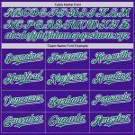 Personalized Purple Kelly Green-White Mesh Authentic Throwback Baseball Jersey Team Custom Name and Number