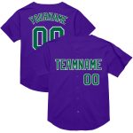 Personalized Purple Kelly Green-White Mesh Authentic Throwback Baseball Jersey