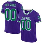Personalized Purple Kelly Green-White Mesh Authentic Throwback Football Jersey Team Custom Name and Number