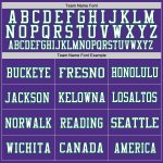 Personalized Purple Kelly Green-White Mesh Authentic Throwback Football Jersey Team Custom Name and Number