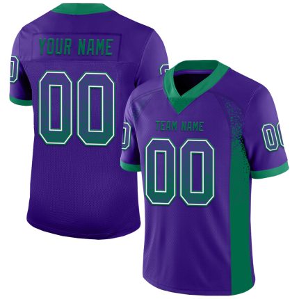 Personalized Purple Kelly Green-White Mesh Drift Fashion Football Jersey Team Custom Name and Number