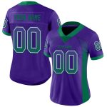 Personalized Purple Kelly Green-White Mesh Drift Fashion Football Jersey Team Custom Name and Number