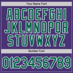 Personalized Purple Kelly Green-White Performance T-Shirt Team Custom Name and Number