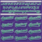 Personalized Purple Kelly Green-White Two-Button Unisex Softball Jersey