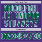 Personalized Purple Kelly Green-White Two-Button Unisex Softball Jersey