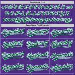 Personalized Purple Kelly Green-White Two-Button Unisex Softball Jersey Team Custom Name and Number