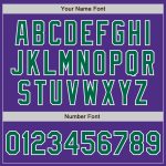 Personalized Purple Kelly Green-White Two-Button Unisex Softball Jersey Team Custom Name and Number