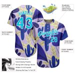 Personalized Purple Lakes Blue-White 3D Pattern Design Cactus And Leaves Authentic Baseball Jersey Team Custom Name and Number