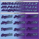 Personalized Purple Light Blue-Black Gradient Fashion Two-Button Unisex Softball Jersey Team Custom Name and Number