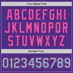 Personalized Purple Light Blue Black-Pink Bomber Full-Snap Varsity Letterman Jacket Team Custom Name and Number