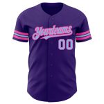 Personalized Purple Light Blue-Pink Authentic Baseball Jersey