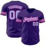 Personalized Purple Light Blue-Pink Authentic Baseball Jersey