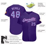 Personalized Purple Light Blue-Pink Authentic Baseball Jersey Team Custom Name and Number