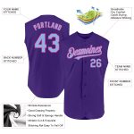 Personalized Purple Light Blue-Pink Authentic Sleeveless Baseball Jersey