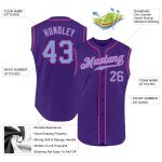 Personalized Purple Light Blue-Pink Authentic Sleeveless Baseball Jersey Team Custom Name and Number