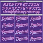 Personalized Purple Light Blue Pink-Black Bomber Full-Snap Varsity Letterman Jacket Team Custom Name and Number