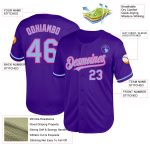 Personalized Purple Light Blue-Pink Mesh Authentic Throwback Baseball Jersey Team Custom Name and Number