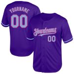 Personalized Purple Light Blue-Pink Mesh Authentic Throwback Baseball Jersey Team Custom Name and Number