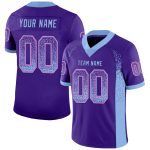Personalized Purple Light Blue-Pink Mesh Drift Fashion Football Jersey Team Custom Name and Number