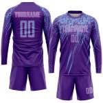 Personalized Purple Light Blue-Pink Sublimation Soccer Uniform Jersey Team Custom Name and Number