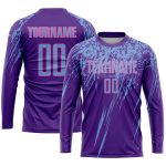 Personalized Purple Light Blue-Pink Sublimation Soccer Uniform Jersey Team Custom Name and Number
