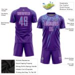Personalized Purple Light Blue-Pink Sublimation Soccer Uniform Jersey Team Custom Name and Number