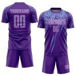 Personalized Purple Light Blue-Pink Sublimation Soccer Uniform Jersey Team Custom Name and Number