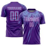 Personalized Purple Light Blue-Pink Sublimation Soccer Uniform Jersey Team Custom Name and Number