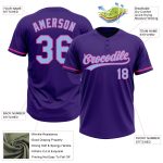 Personalized Purple Light Blue-Pink Two-Button Unisex Softball Jersey Team Custom Name and Number