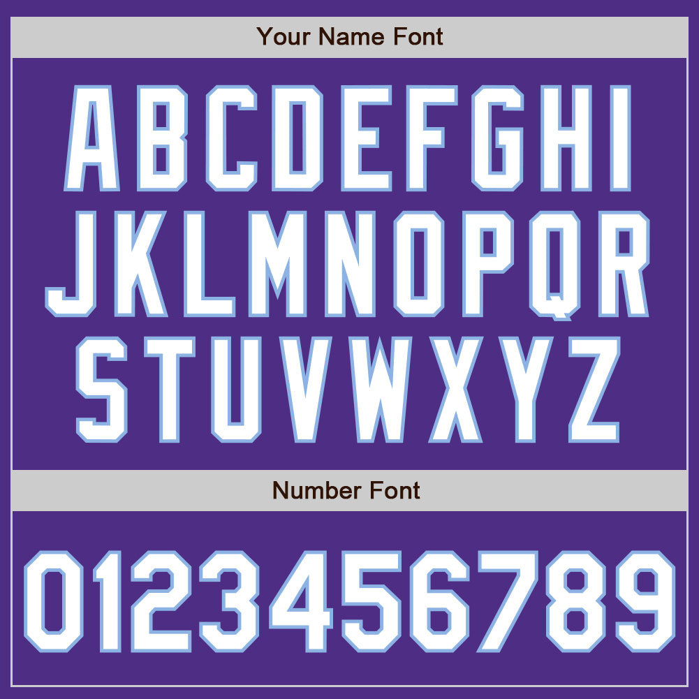 Personalized Purple Light Blue Pinstripe White Two-Button Unisex Softball Jersey Team Custom Name and Number Personalized Purple Light Blue Pinstripe White Two-Button Unisex Softball Jersey Team Custom Name and Number - Image 5