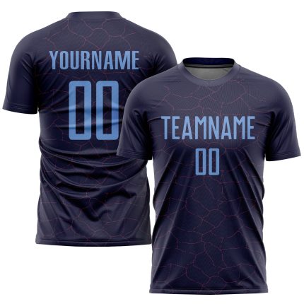 Personalized Purple Light Blue Sublimation Soccer Uniform Jersey Team Custom Name and Number
