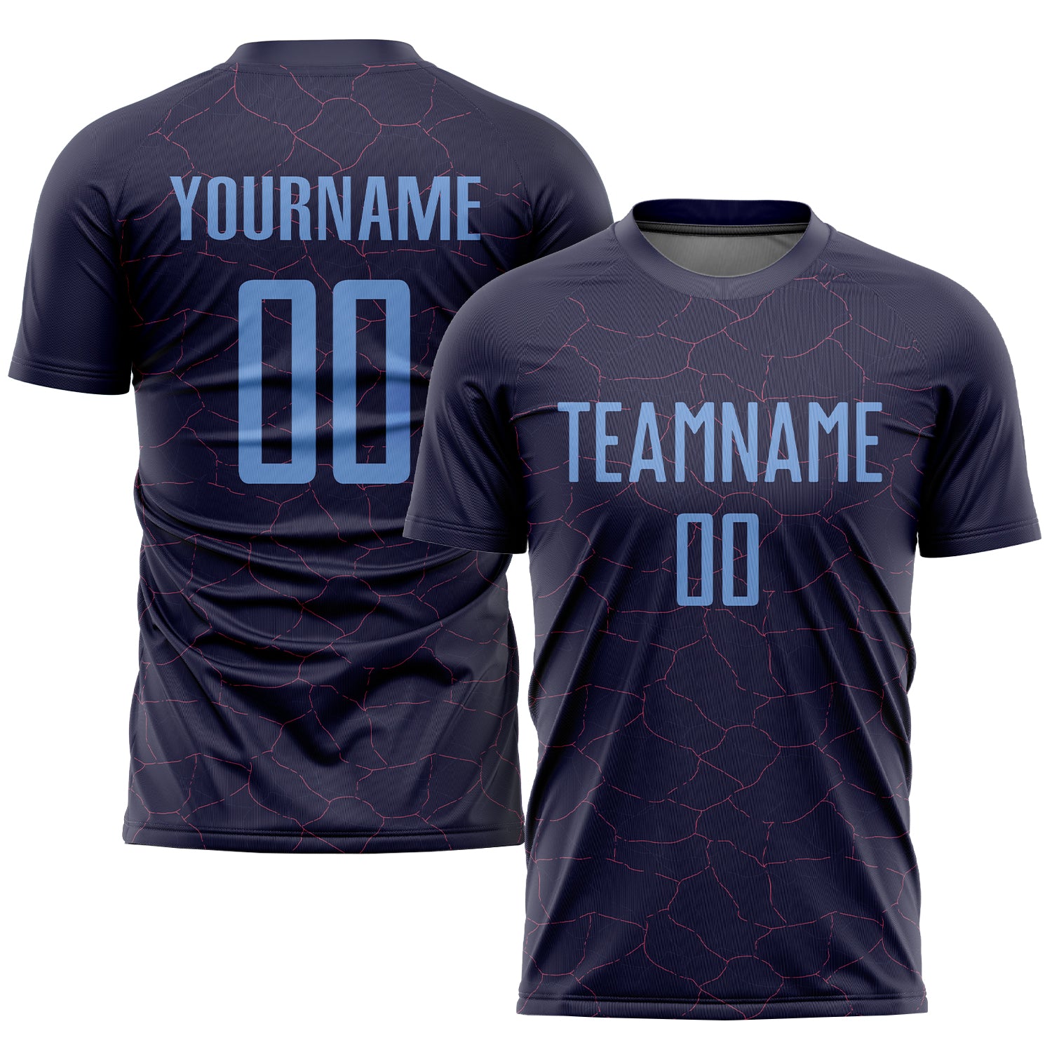 Personalized Purple Light Blue Sublimation Soccer Uniform Jersey Team Custom Name and Number