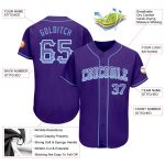 Personalized Purple Light Blue-White Authentic Drift Fashion Baseball Jersey Team Custom Name and Number