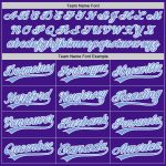 Personalized Purple Light Blue-White Authentic Throwback Baseball Jersey Team Custom Name and Number