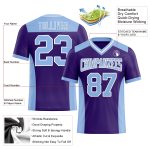 Personalized Purple Light Blue-White Mesh Authentic Football Jersey Team Custom Name and Number