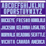 Personalized Purple Light Blue-White Mesh Authentic Throwback Baseball Jersey