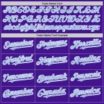 Personalized Purple Light Blue-White Mesh Authentic Throwback Baseball Jersey Team Custom Name and Number