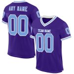 Personalized Purple Light Blue-White Mesh Authentic Throwback Football Jersey Team Custom Name and Number