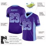 Personalized Purple Light Blue-White Mesh Drift Fashion Football Jersey Team Custom Name and Number