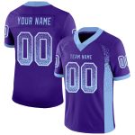 Personalized Purple Light Blue-White Mesh Drift Fashion Football Jersey Team Custom Name and Number