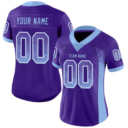 Personalized Purple Light Blue-White Mesh Drift Fashion Football Jersey Team Custom Name and Number