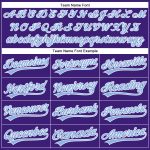 Personalized Purple Light Blue-White Performance Vapor Golf Polo Shirt Team Custom Name and Number