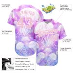 Personalized Purple Light Pink-White 3D Pattern Design Jellyfish Authentic Baseball Jersey Team Custom Name and Number